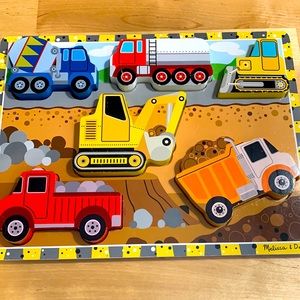 Melissa and Doug gently used chunky construction puzzle